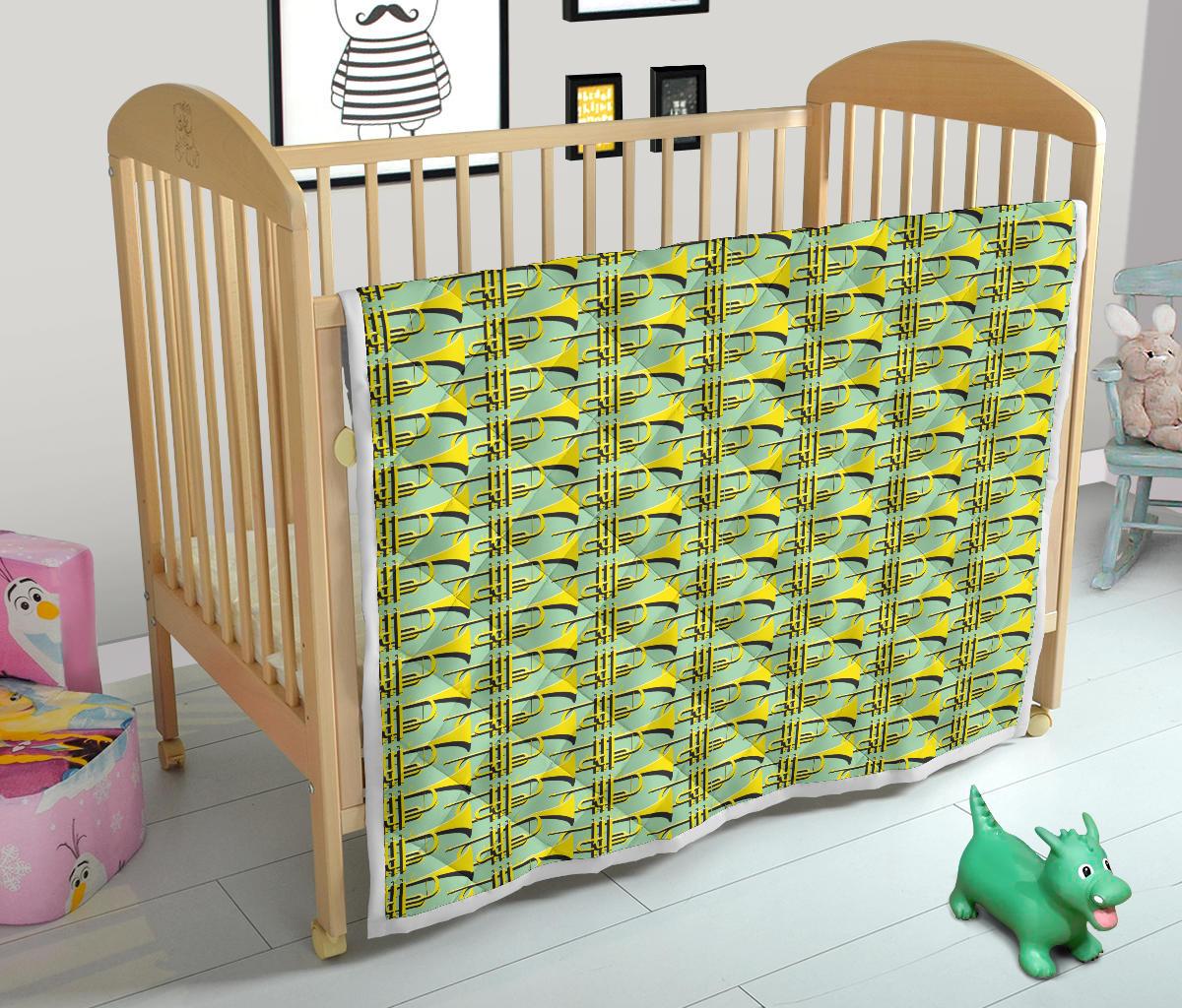 Trumpet Vintage Design Print Premium Quilt-JTAMIGO.COM