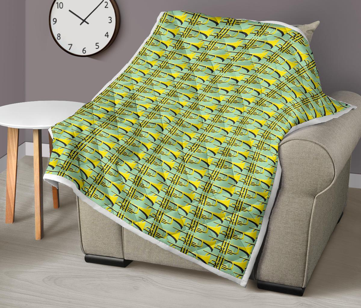 Trumpet Vintage Design Print Premium Quilt-JTAMIGO.COM