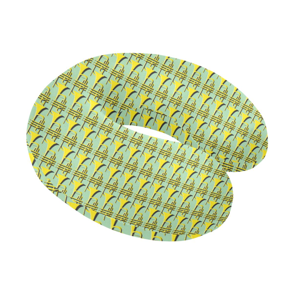 Trumpet Vintage Design Print U-Shaped Travel Neck Pillow-JTAMIGO.COM