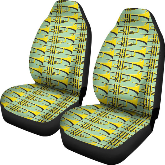 Trumpet Vintage Design Print Universal Fit Car Seat Covers