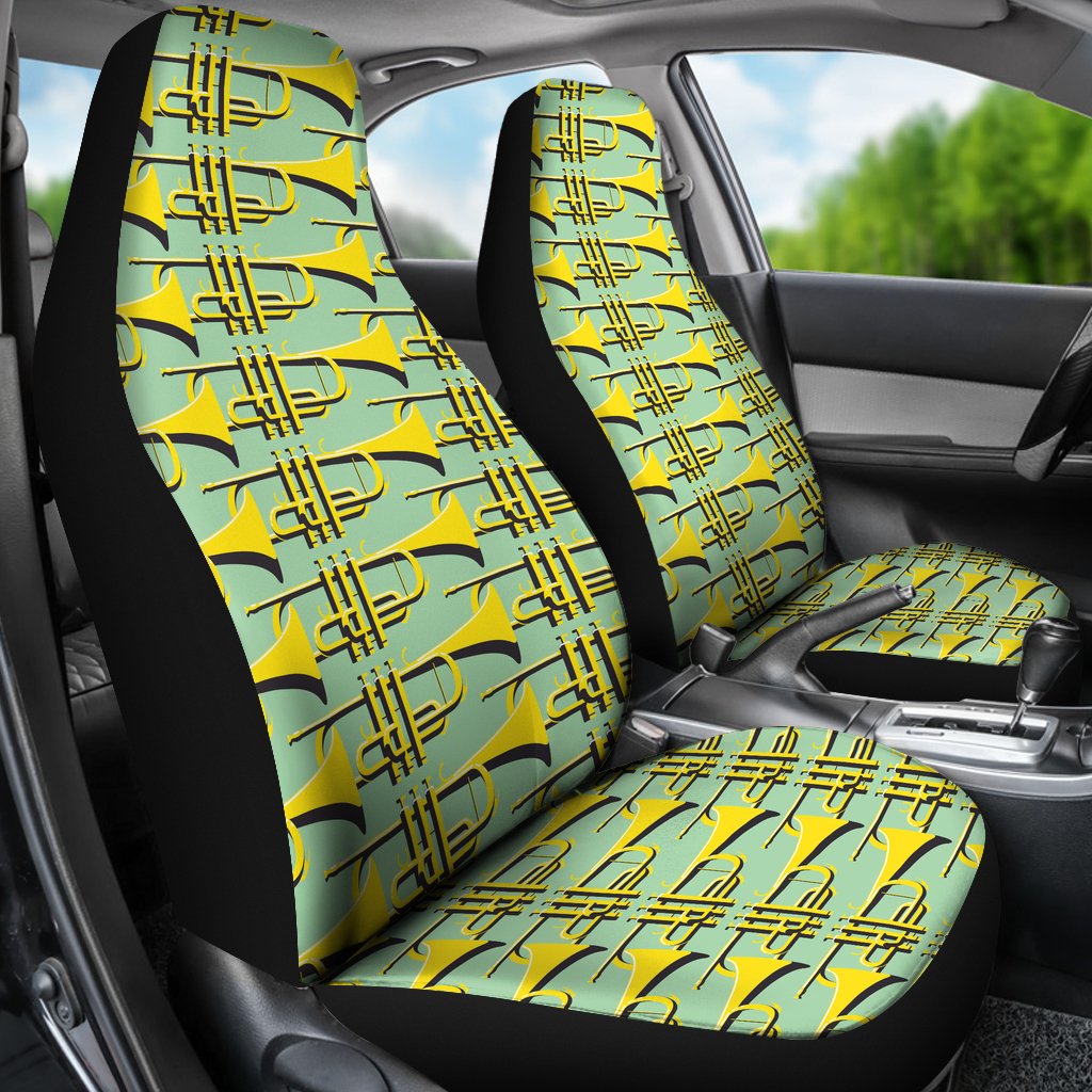 Trumpet Vintage Design Print Universal Fit Car Seat Covers