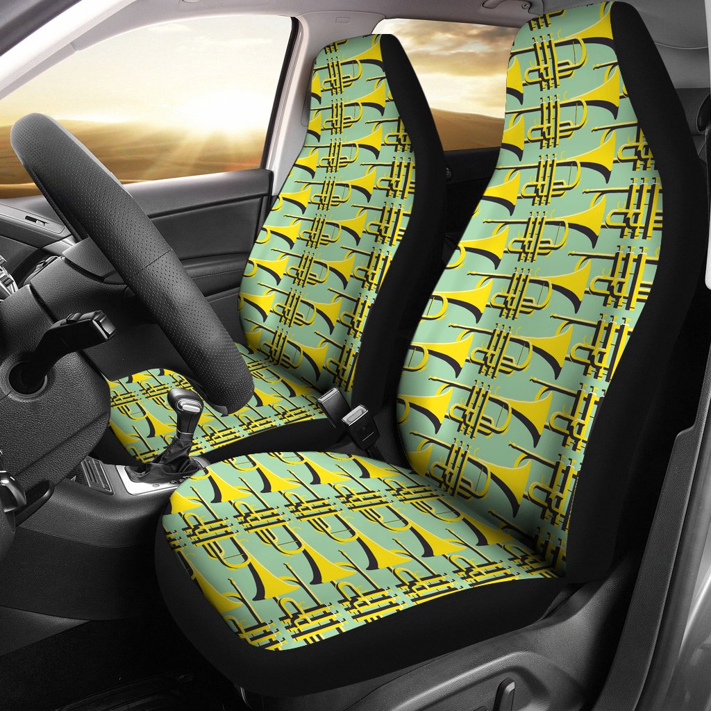 Trumpet Vintage Design Print Universal Fit Car Seat Covers