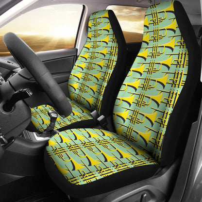 Trumpet Vintage Design Print Universal Fit Car Seat Covers