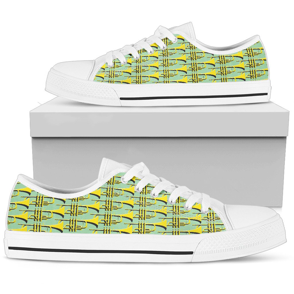 Trumpet Vintage Design Print Women Low Top Shoes-JTAMIGO.COM