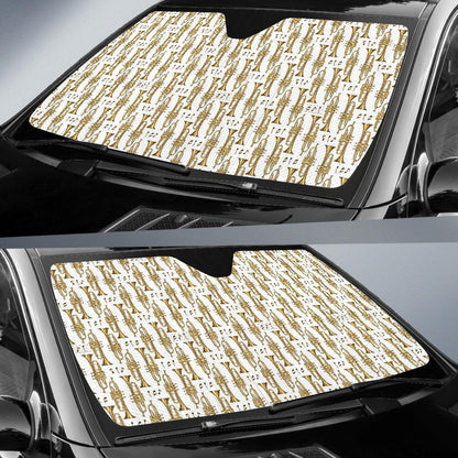 Trumpet with Music Note Print Car Sun Shade For Windshield