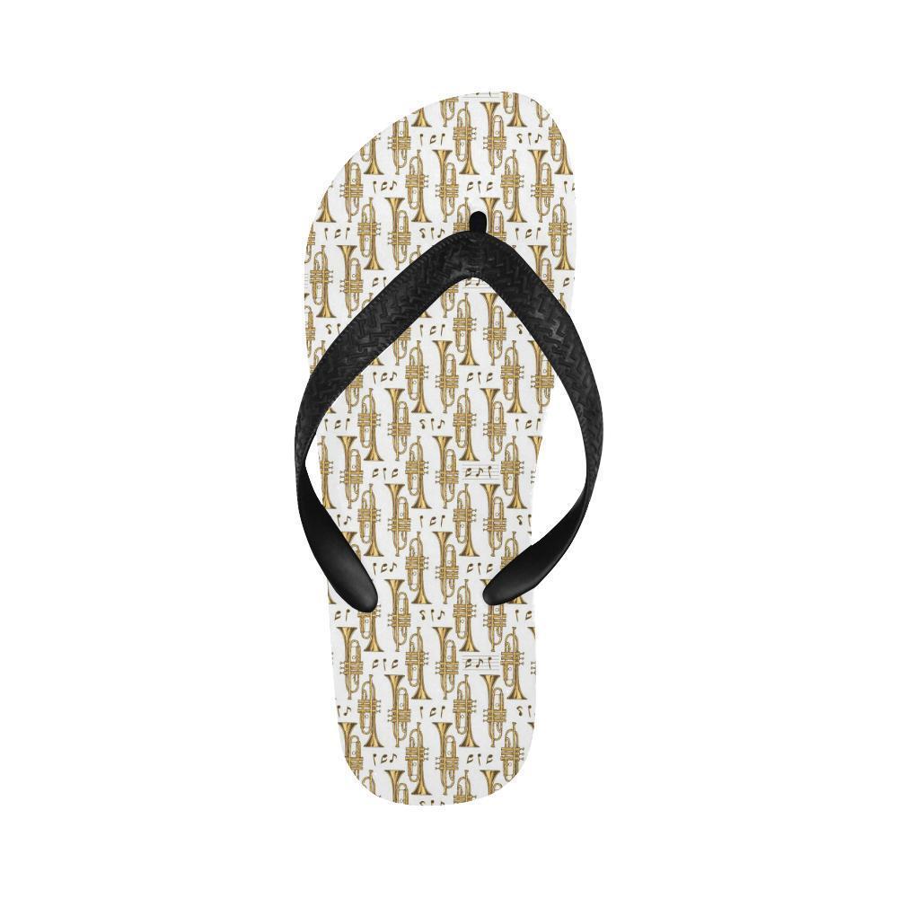 Trumpet with Music Note Print Flip Flops-JTAMIGO.COM