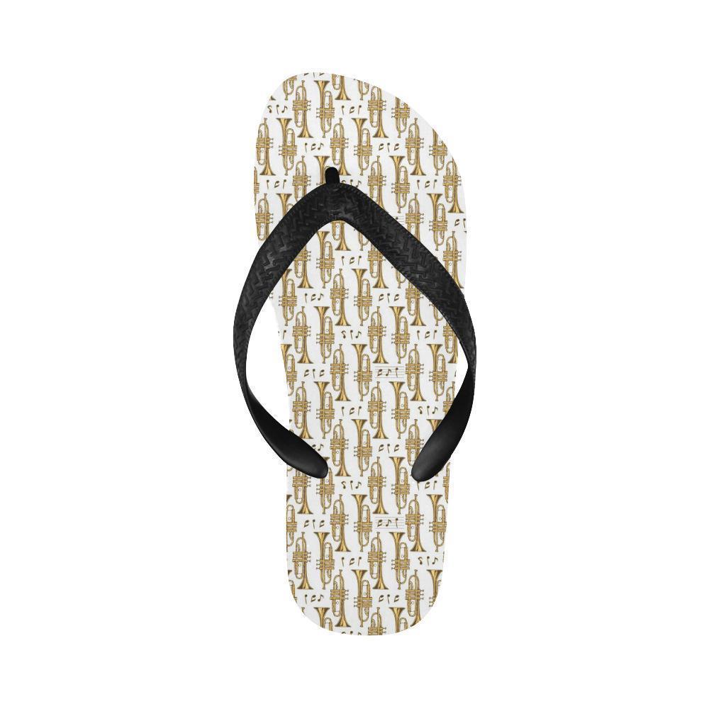 Trumpet with Music Note Print Flip Flops-JTAMIGO.COM
