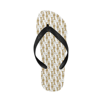 Trumpet with Music Note Print Flip Flops-JTAMIGO.COM