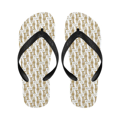 Trumpet with Music Note Print Flip Flops-JTAMIGO.COM