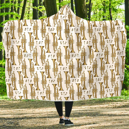 Trumpet with Music Note Print Hooded Blanket-JTAMIGO.COM