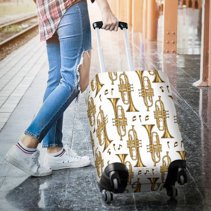 Trumpet With Music Note Print Luggage Cover Protector