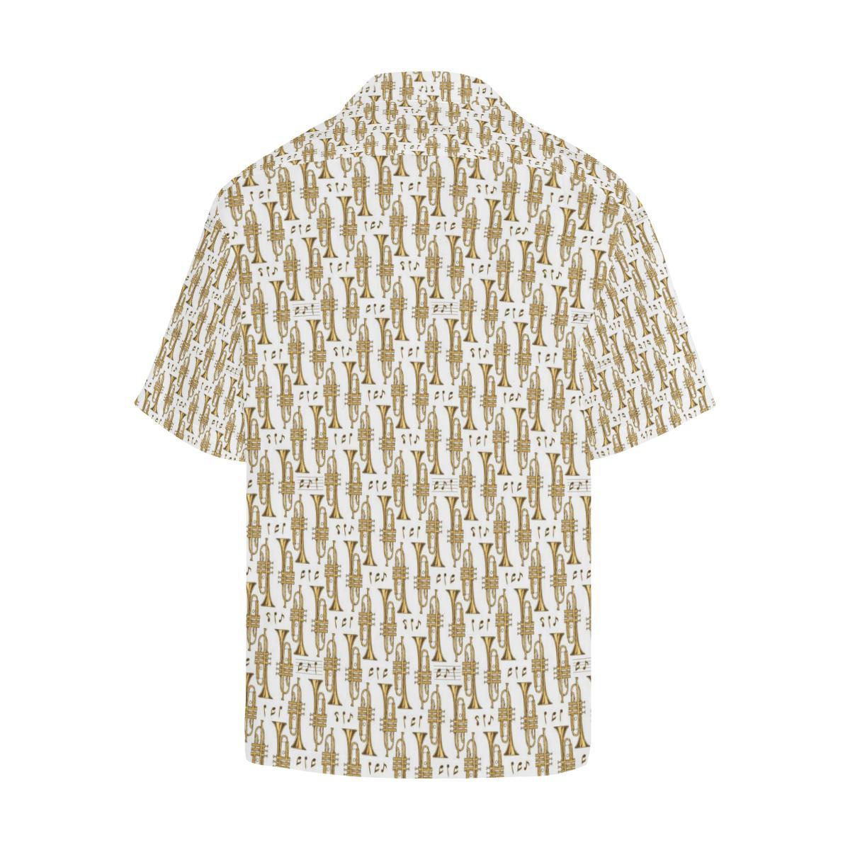 Trumpet with Music Note Print Men Aloha Hawaiian Shirt