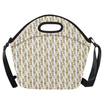 Trumpet with Music Note Print Neoprene Lunch Bag (Model 1669)(Large)-JTAMIGO.COM