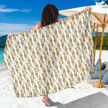 Trumpet with Music Note Print Sarong Pareo Wrap