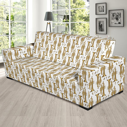 Trumpet with Music Note Print Sofa Slipcover-JTAMIGO.COM