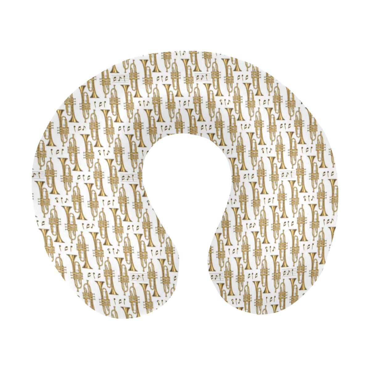 Trumpet with Music Note Print U-Shaped Travel Neck Pillow-JTAMIGO.COM