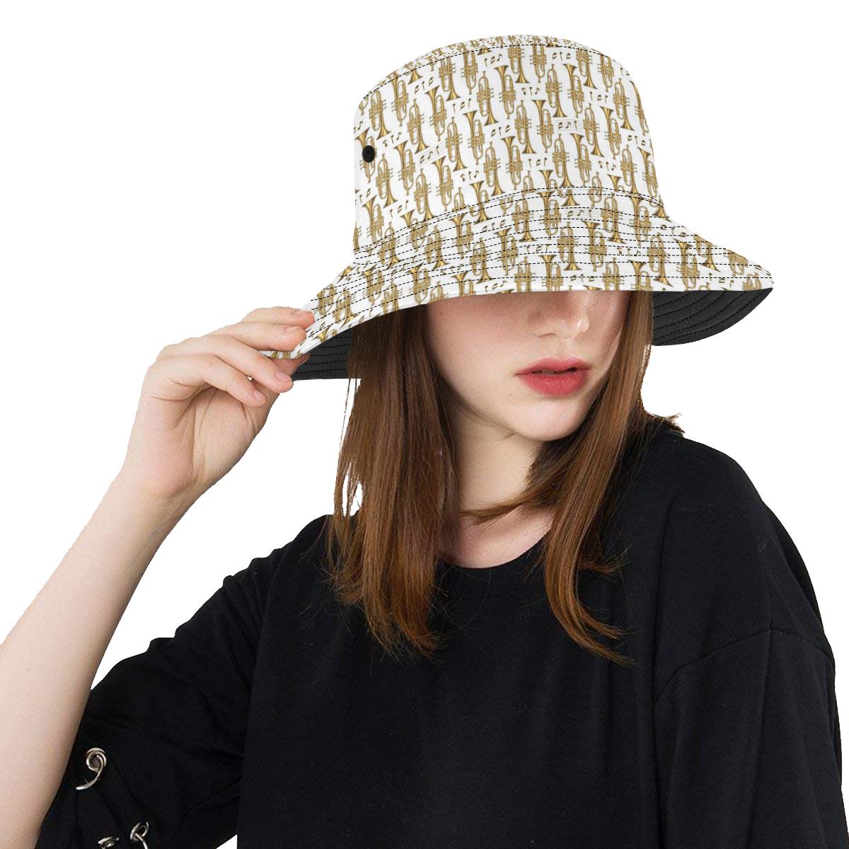 Trumpet with Music Note Print Unisex Bucket Hat