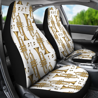 Trumpet with Music Note Print Universal Fit Car Seat Covers
