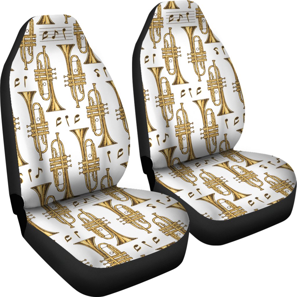Trumpet with Music Note Print Universal Fit Car Seat Covers