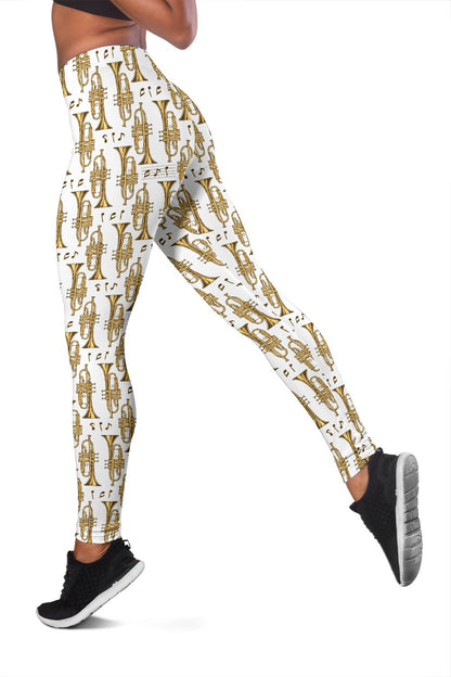 Trumpet with Music Note Print Women Leggings
