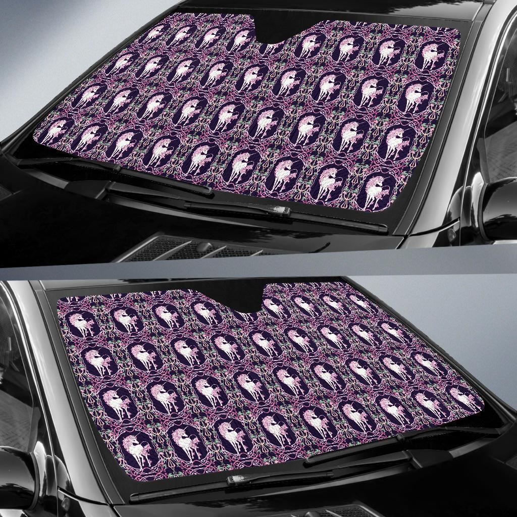 Unicorn Fantastic Flower Car Sun Shade For Windshield