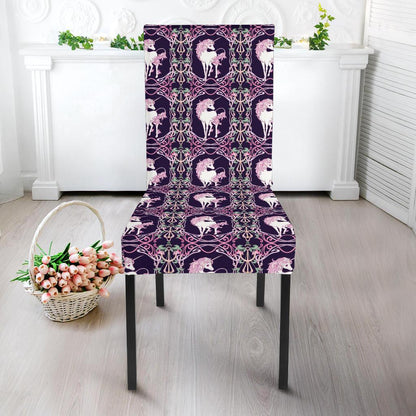 Unicorn Fantastic Flower Dining Chair Slipcover-JTAMIGO.COM
