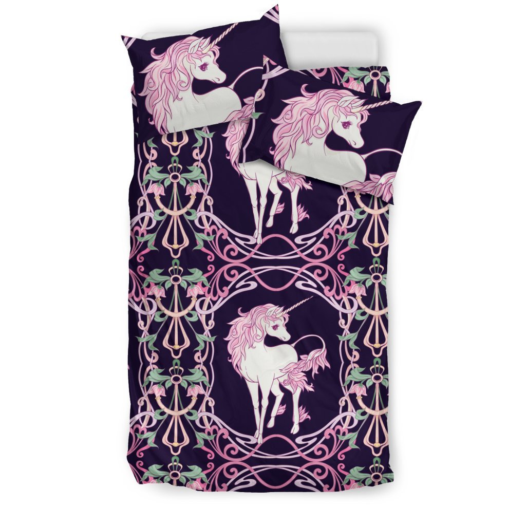 Unicorn Fantastic Flower Duvet Cover Bedding Set