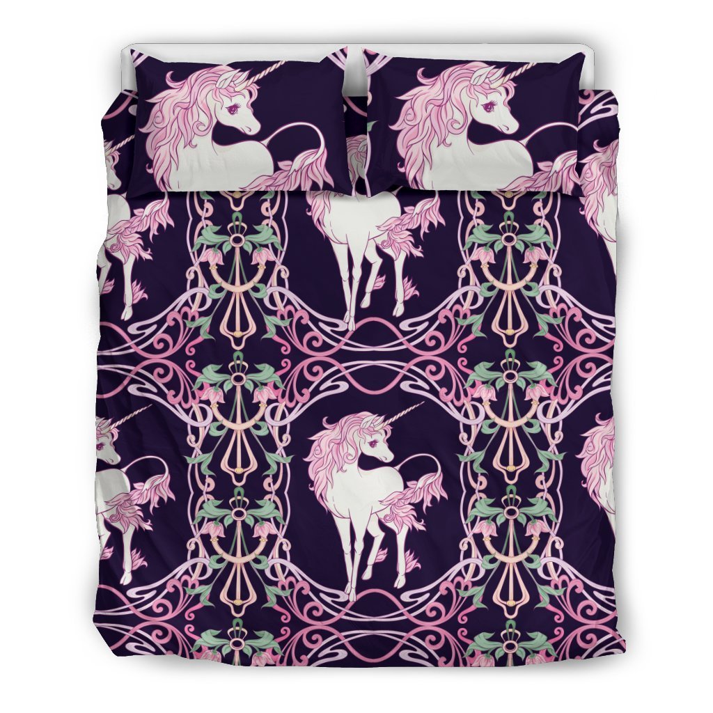 Unicorn Fantastic Flower Duvet Cover Bedding Set