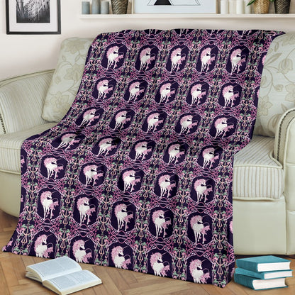 Unicorn Fantastic Flower Fleece Blanket