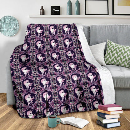 Unicorn Fantastic Flower Fleece Blanket
