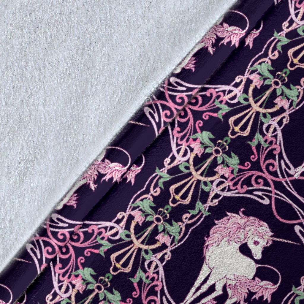 Unicorn Fantastic Flower Fleece Blanket