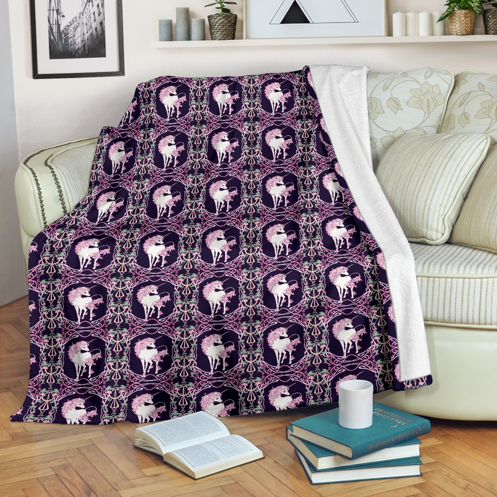 Unicorn Fantastic Flower Fleece Blanket