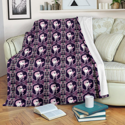 Unicorn Fantastic Flower Fleece Blanket