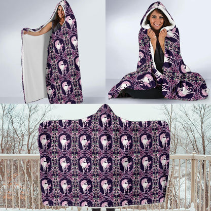 Unicorn Fantastic Flower Hooded Blanket-JTAMIGO.COM