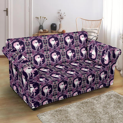 Unicorn Fantastic Flower Loveseat Slipcover-JTAMIGO.COM