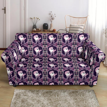 Unicorn Fantastic Flower Loveseat Slipcover-JTAMIGO.COM