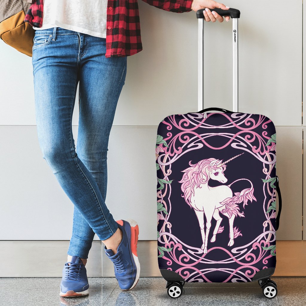 Unicorn Fantastic Flower Luggage Cover Protector