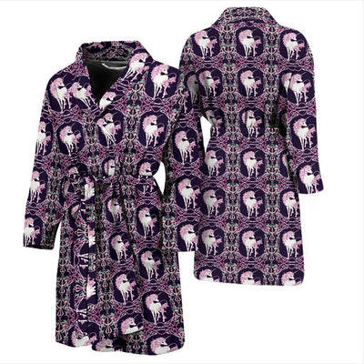 Unicorn Fantastic Flower Men Bath Robe-JTAMIGO.COM