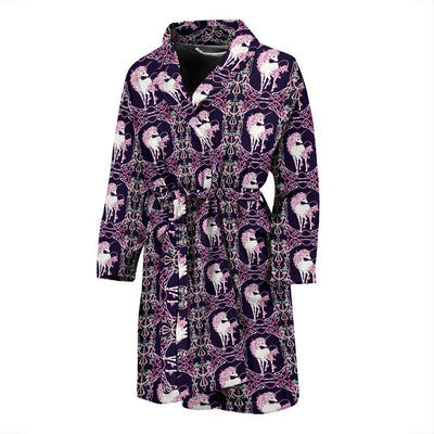 Unicorn Fantastic Flower Men Bath Robe-JTAMIGO.COM