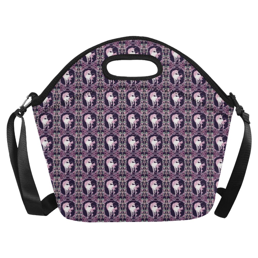 Unicorn Fantastic Flower Neoprene Lunch Bag (Model 1669)(Large)-JTAMIGO.COM