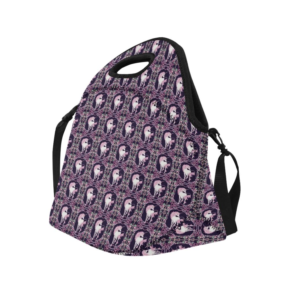 Unicorn Fantastic Flower Neoprene Lunch Bag (Model 1669)(Large)-JTAMIGO.COM