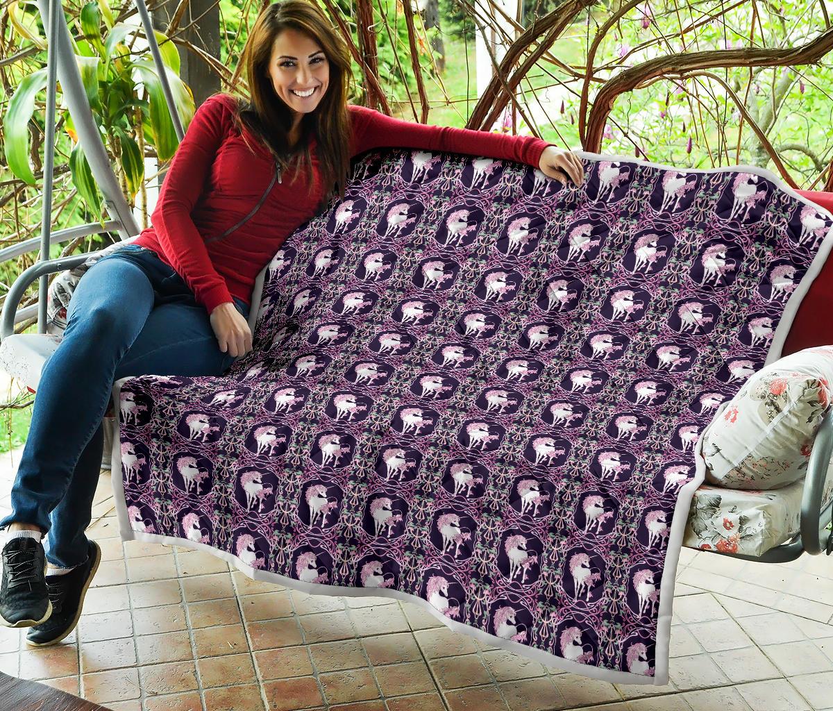 Unicorn Fantastic Flower Premium Quilt-JTAMIGO.COM