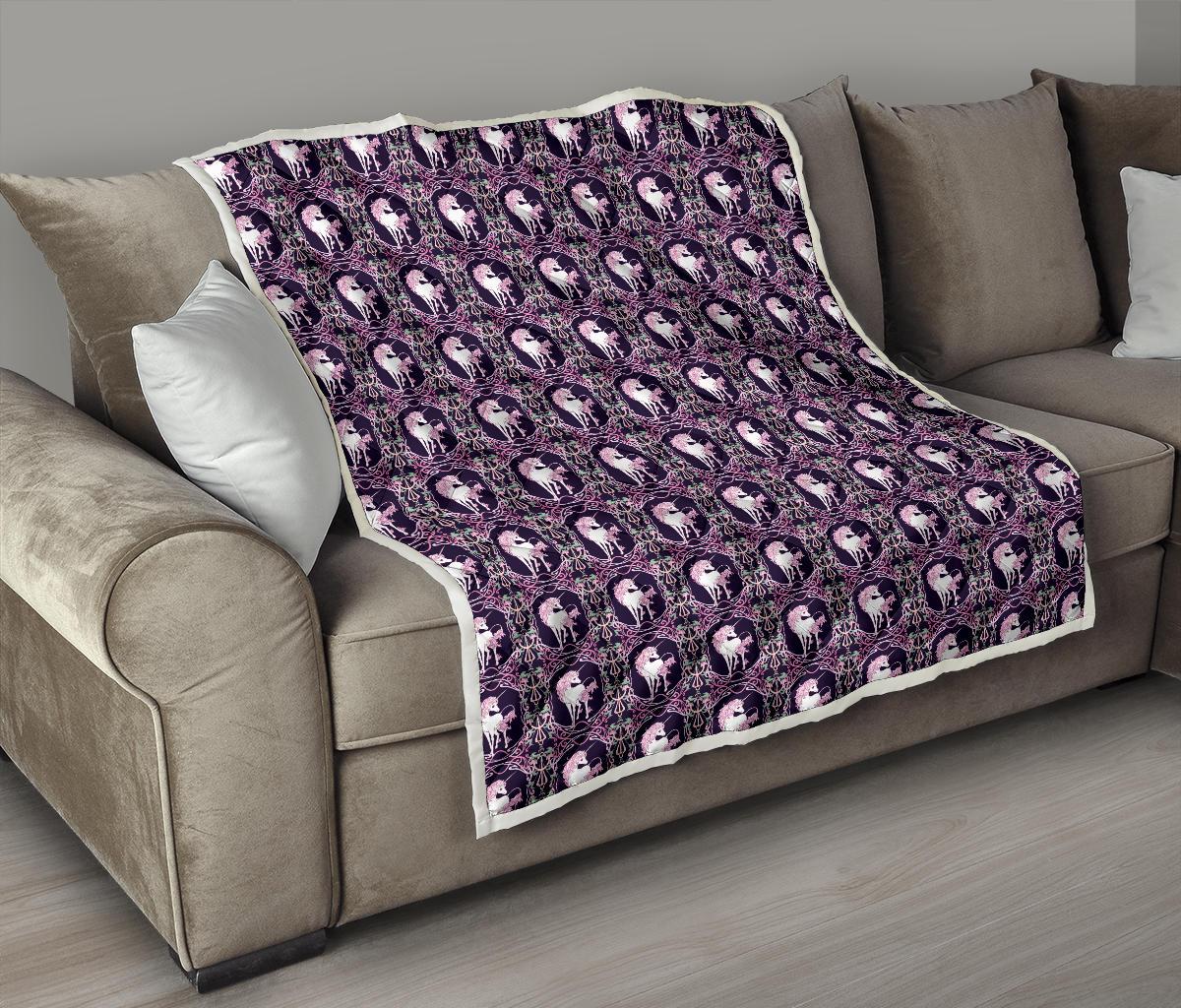 Unicorn Fantastic Flower Premium Quilt-JTAMIGO.COM