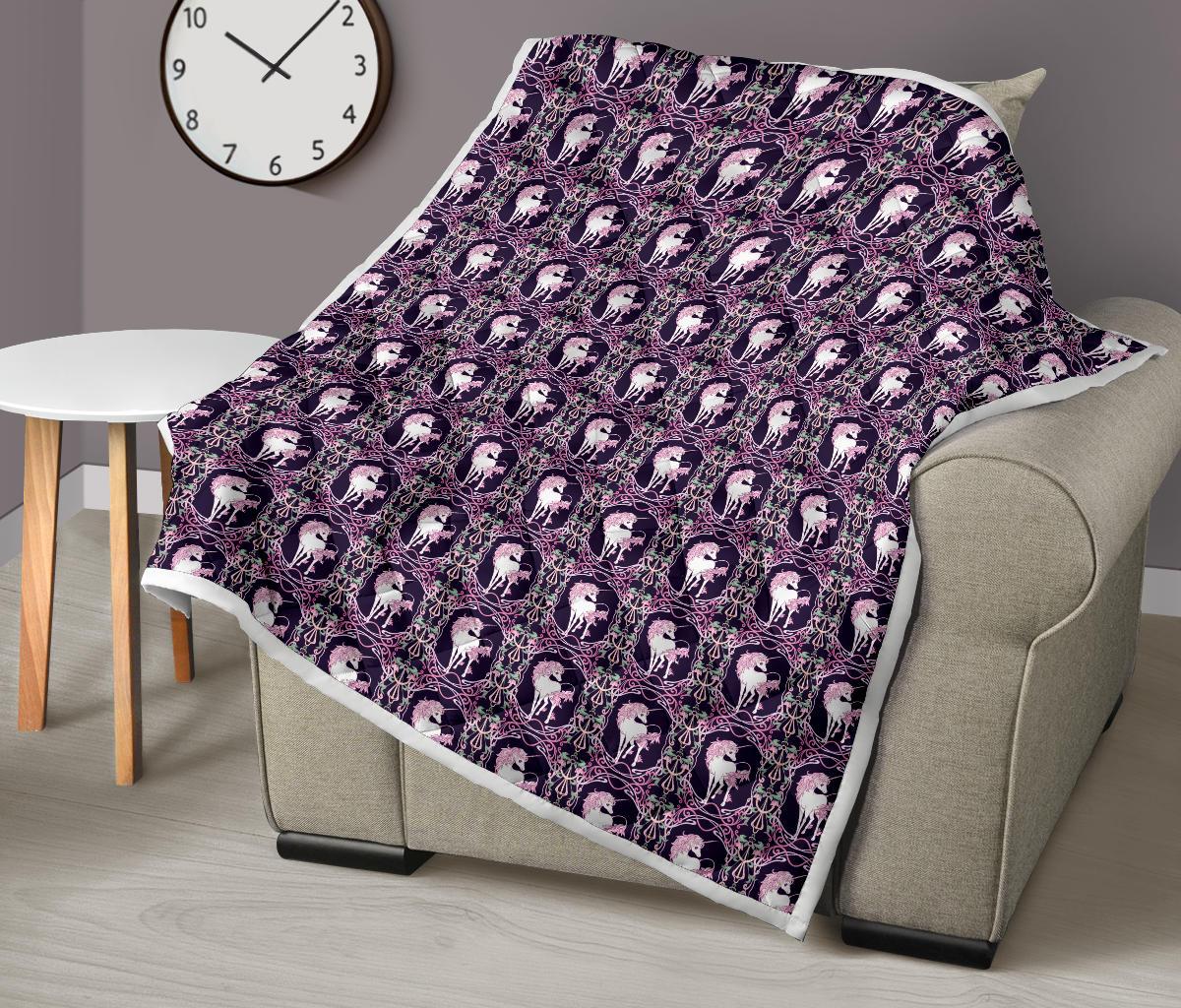 Unicorn Fantastic Flower Premium Quilt-JTAMIGO.COM