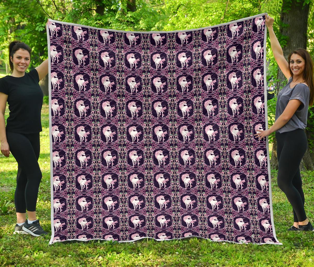 Unicorn Fantastic Flower Premium Quilt-JTAMIGO.COM