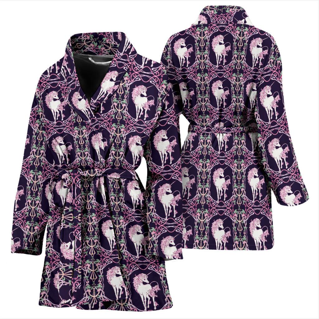 Unicorn Fantastic Flower Women Bath Robe-JTAMIGO.COM