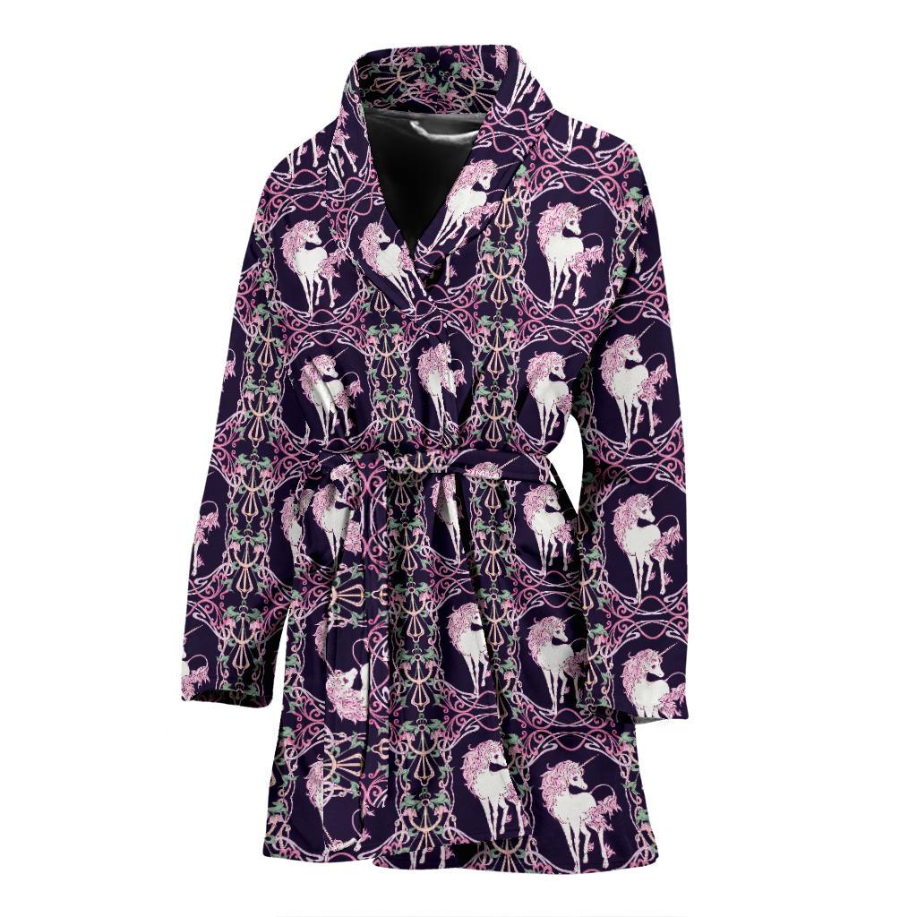 Unicorn Fantastic Flower Women Bath Robe-JTAMIGO.COM