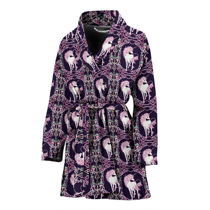 Unicorn Fantastic Flower Women Bath Robe-JTAMIGO.COM