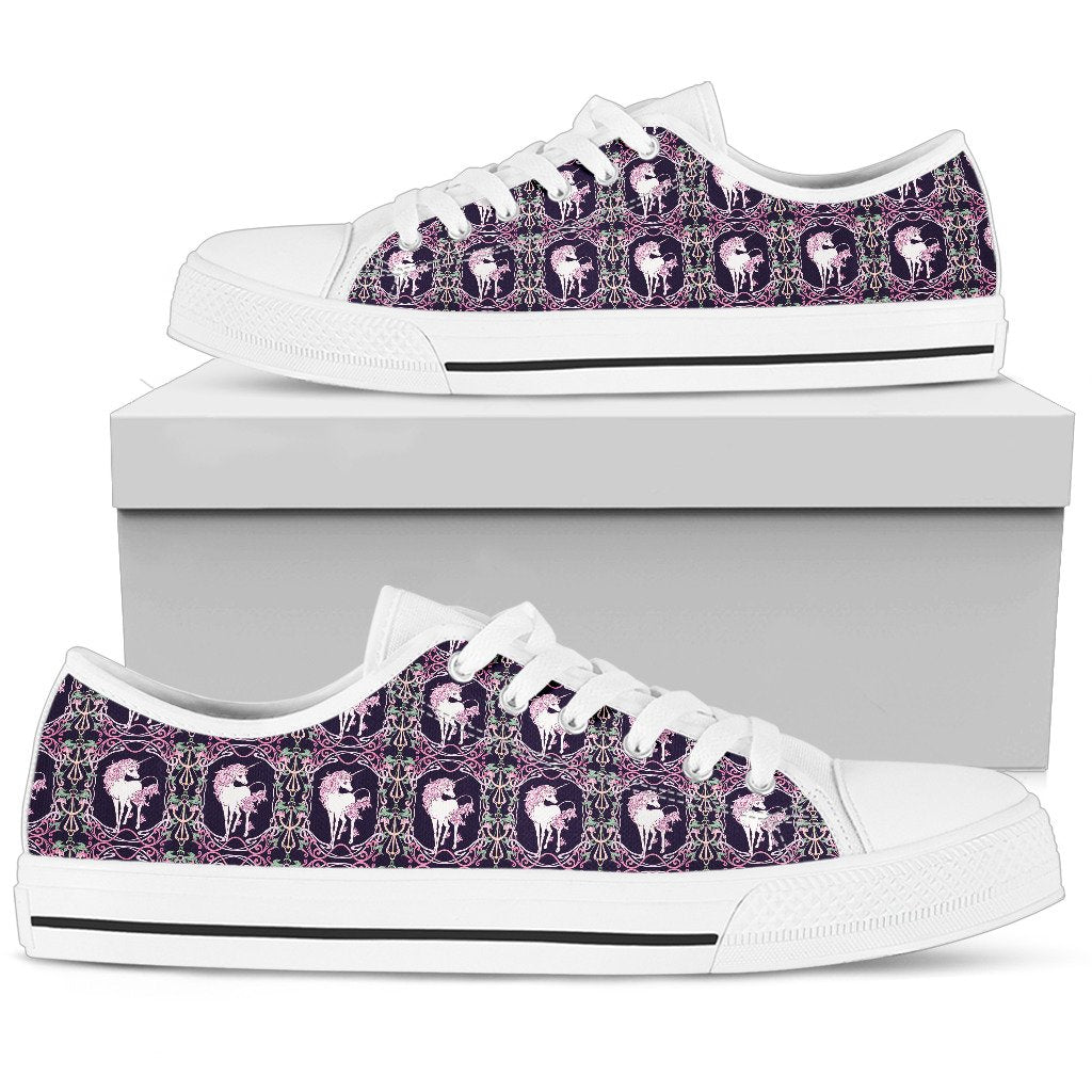 Unicorn Fantastic Flower Women Low Top Shoes-JTAMIGO.COM