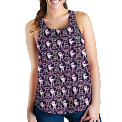 Unicorn Fantastic Flower Women Racerback Tank Top